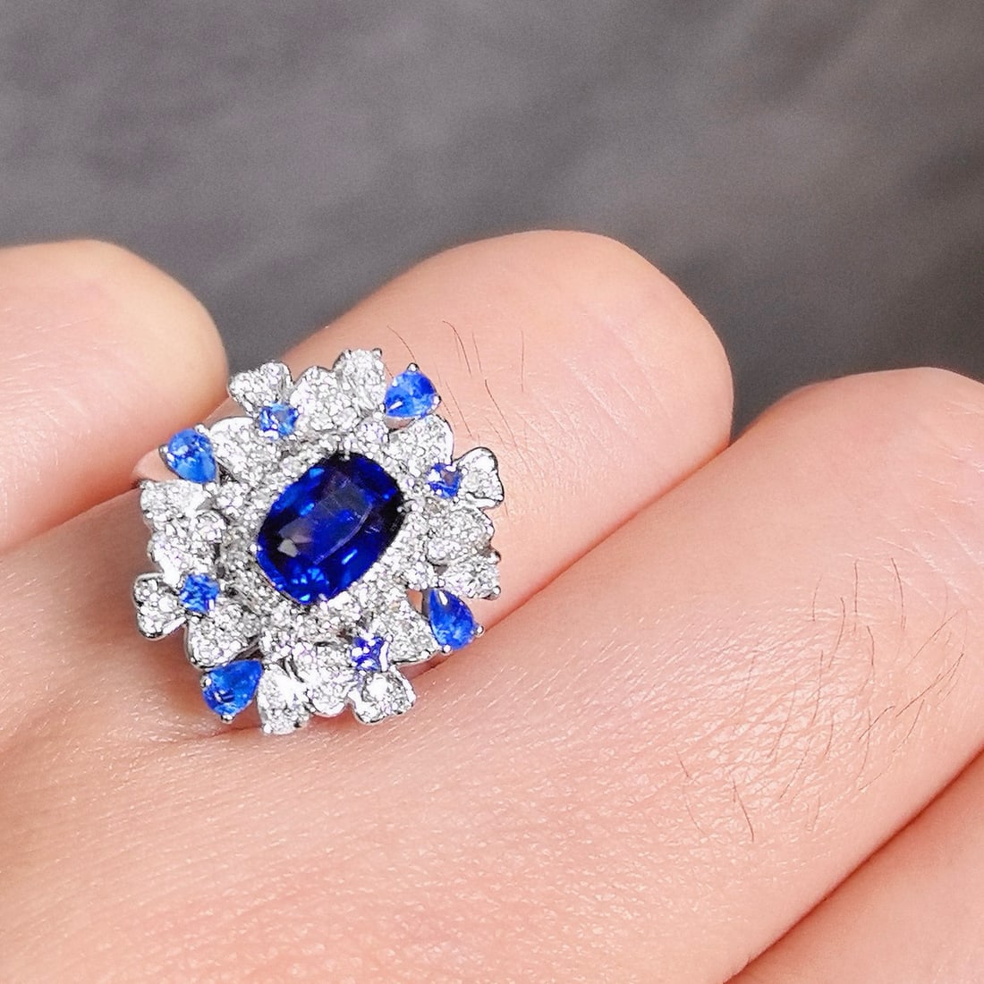 14k Gold 1.81 Ctw Natural Sapphire & Diamond Ring/pendant( Without Chain ) - 4