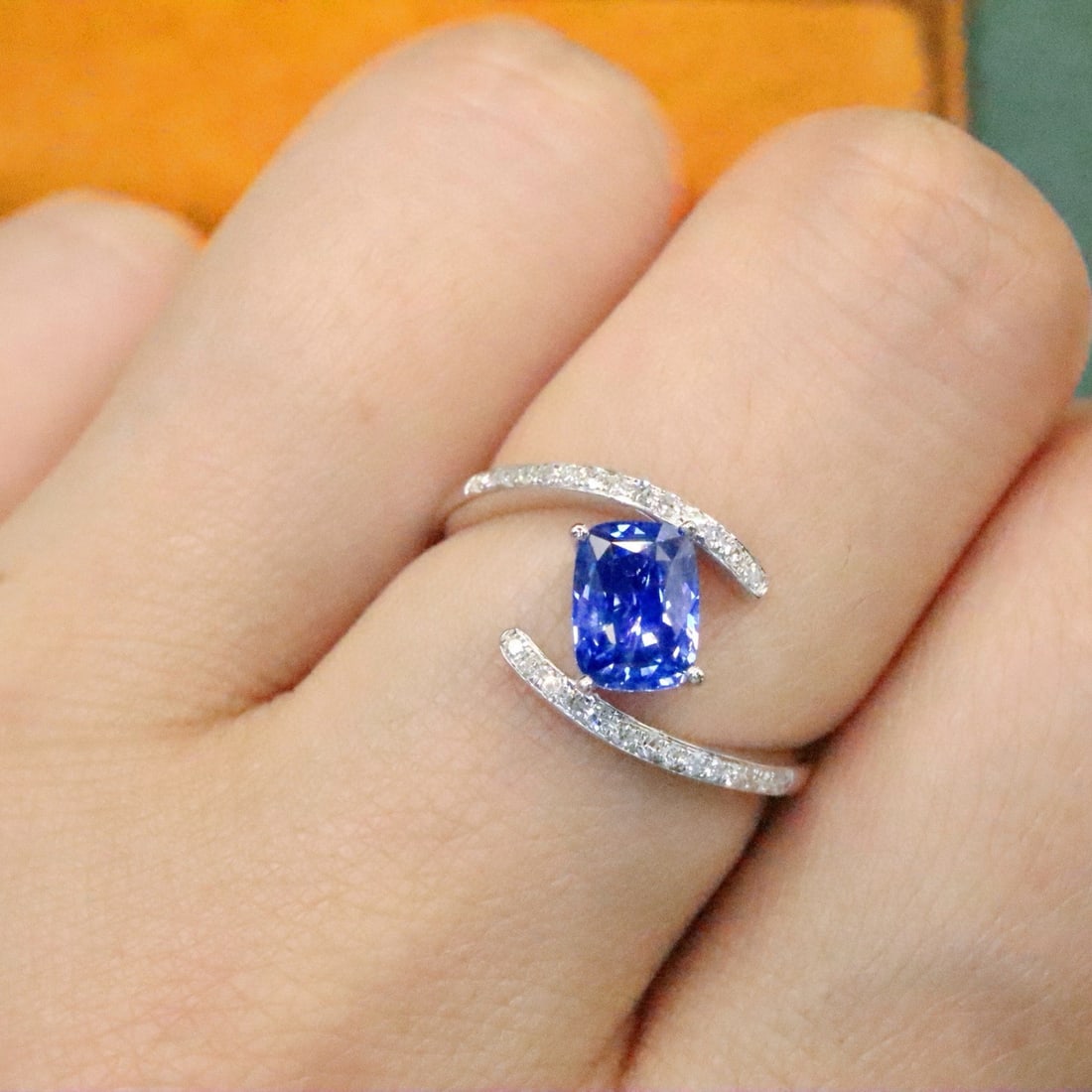 14k Gold 1.19 Ctw Natural Sapphire & Diamond Ring - 5
