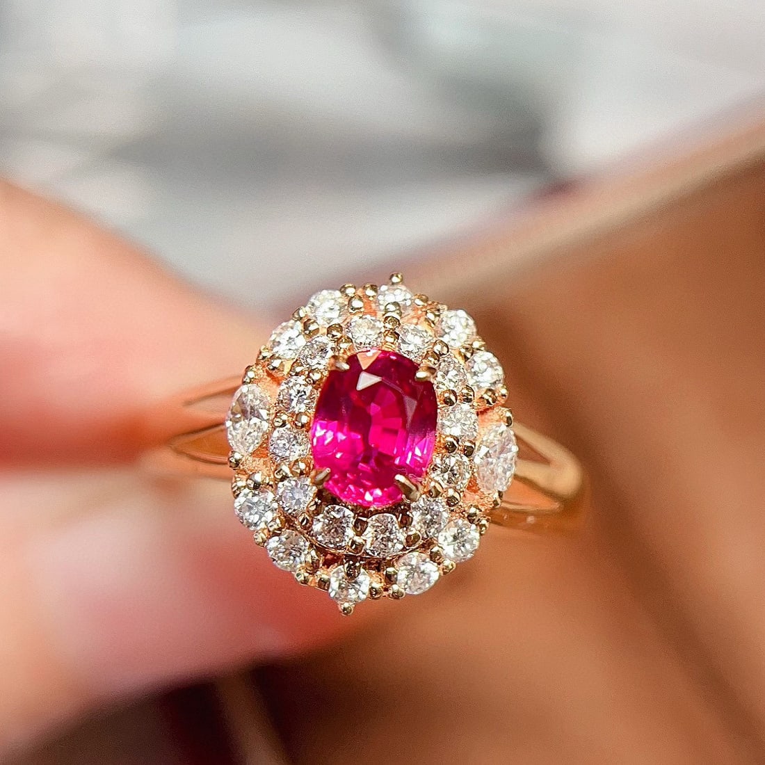 14k Gold 1.22 Ctw Natural Ruby & Diamond Ring - 3