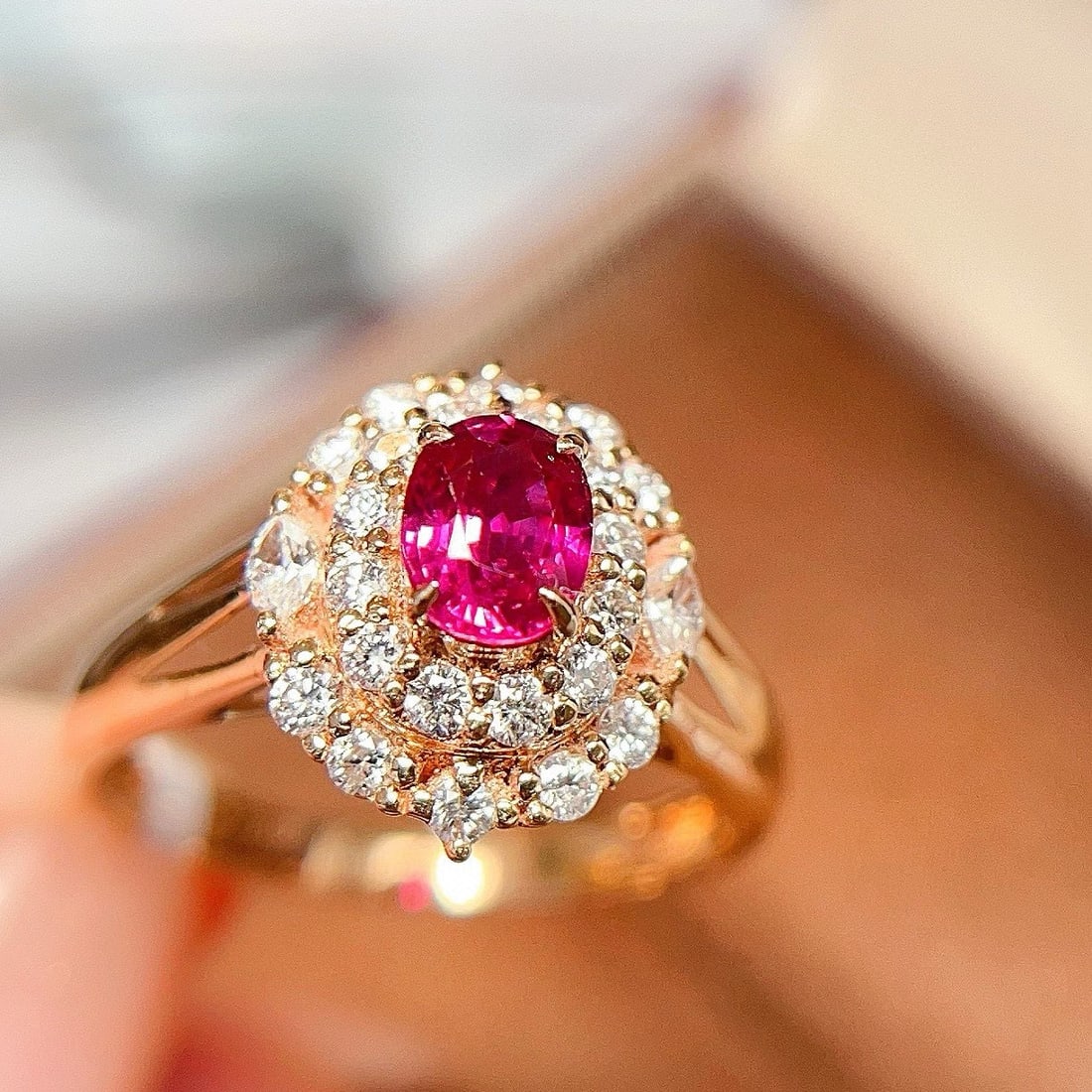 14k Gold 1.22 Ctw Natural Ruby & Diamond Ring - 5