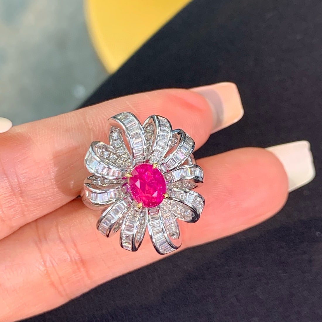14k Gold 2.63 Ctw Natural Sapphire & Diamond Ring: Ref:230986312 // gold content:14k gold // ring size:7. 25us // // main gemstone:sapphire // shape:oval // carat weight:1. 54ct // color:pink // treatment:natural // // adjacent gemstone 2 : diamond