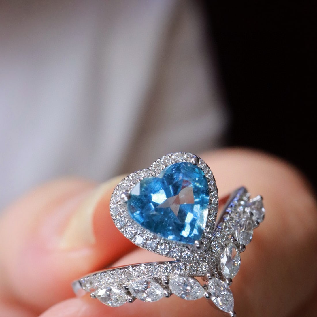 14k Gold 1.64 Ctw Natural Aquamarine & Diamond Ring - 2