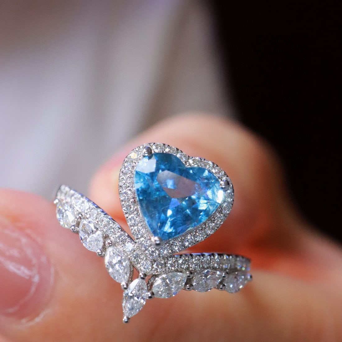 14k Gold 1.64 Ctw Natural Aquamarine & Diamond Ring - 4