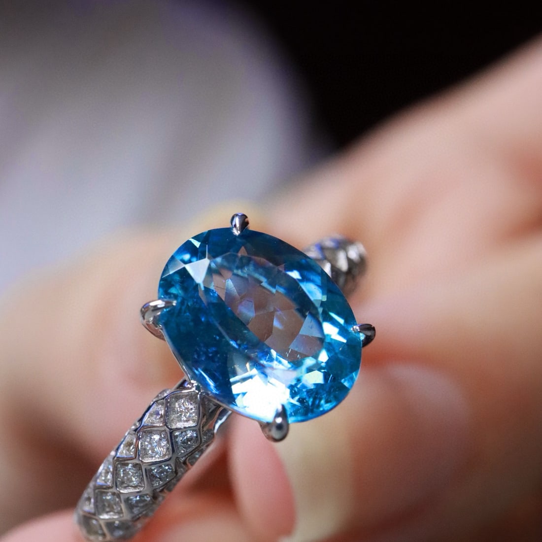 14k Gold 1.91 Ctw Natural Aquamarine & Diamond Ring - 2