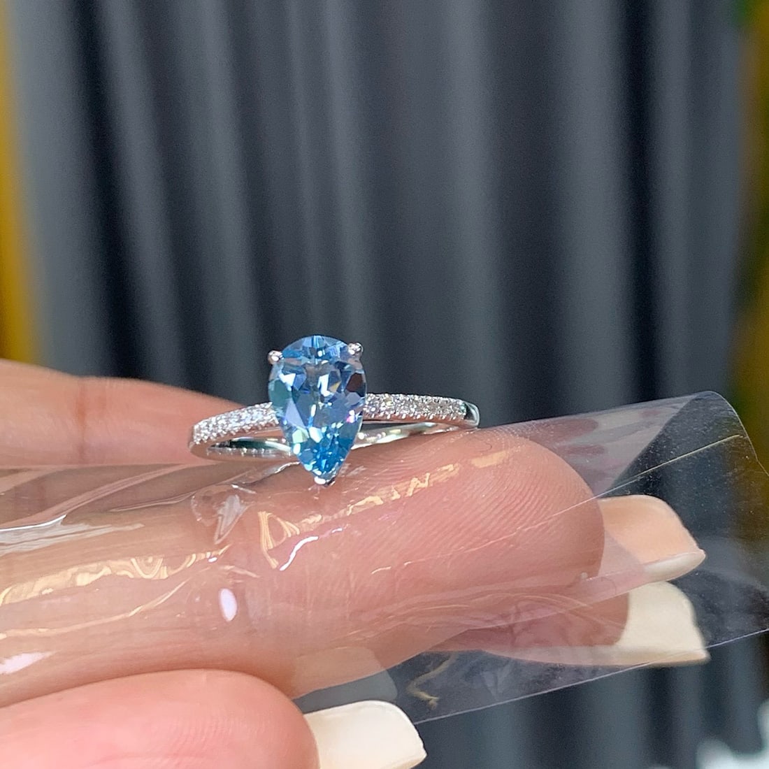 14k Gold 1.06 Ctw Natural Aquamarine & Diamond Ring - 3