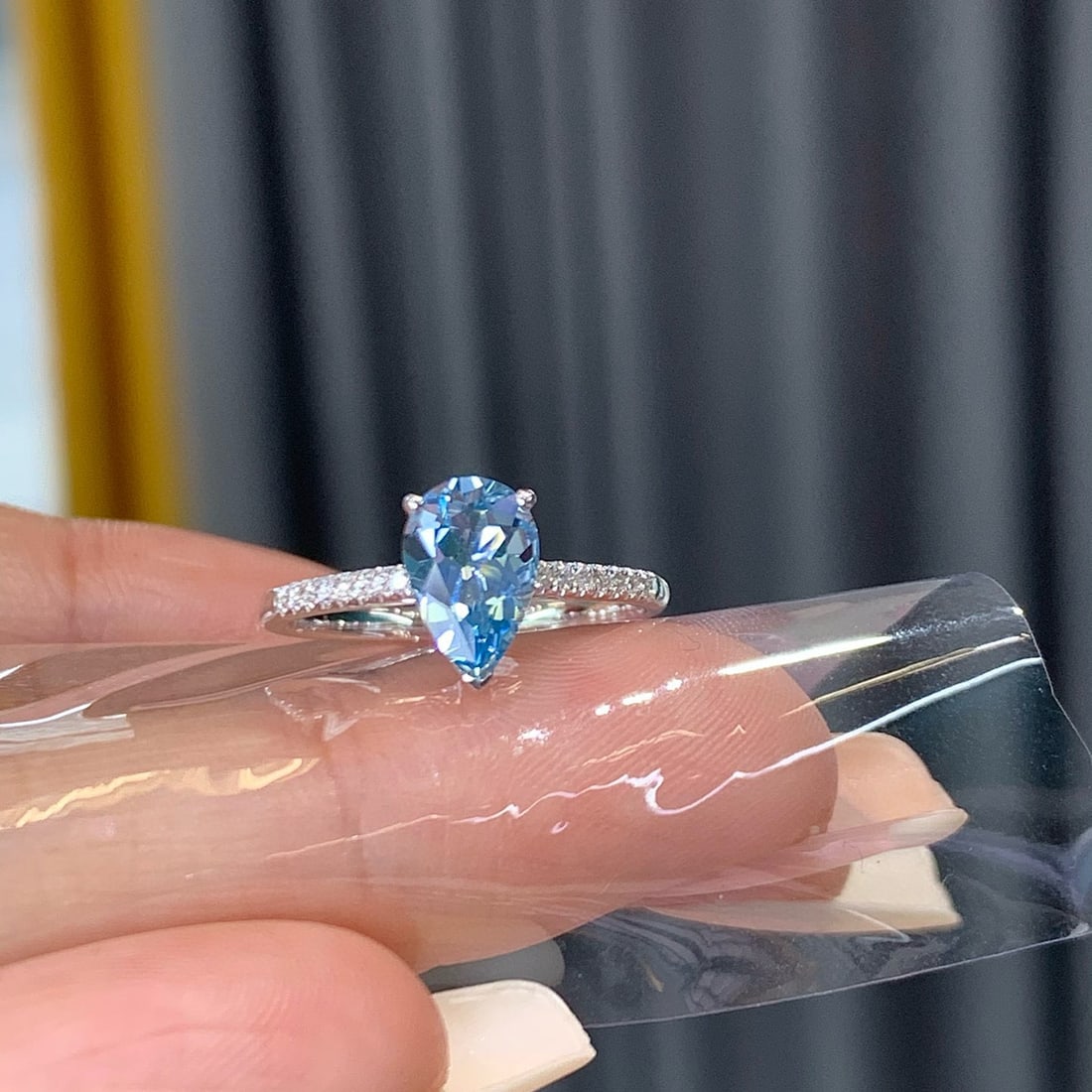14k Gold 1.06 Ctw Natural Aquamarine & Diamond Ring - 6
