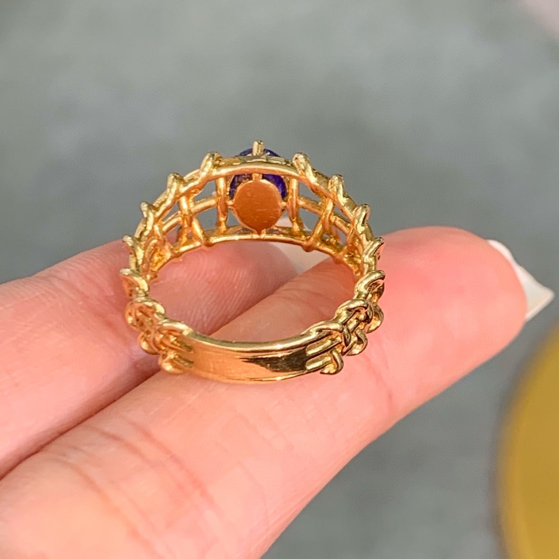 14k Gold 1.1 Ct Natural Sapphire Ring - 5