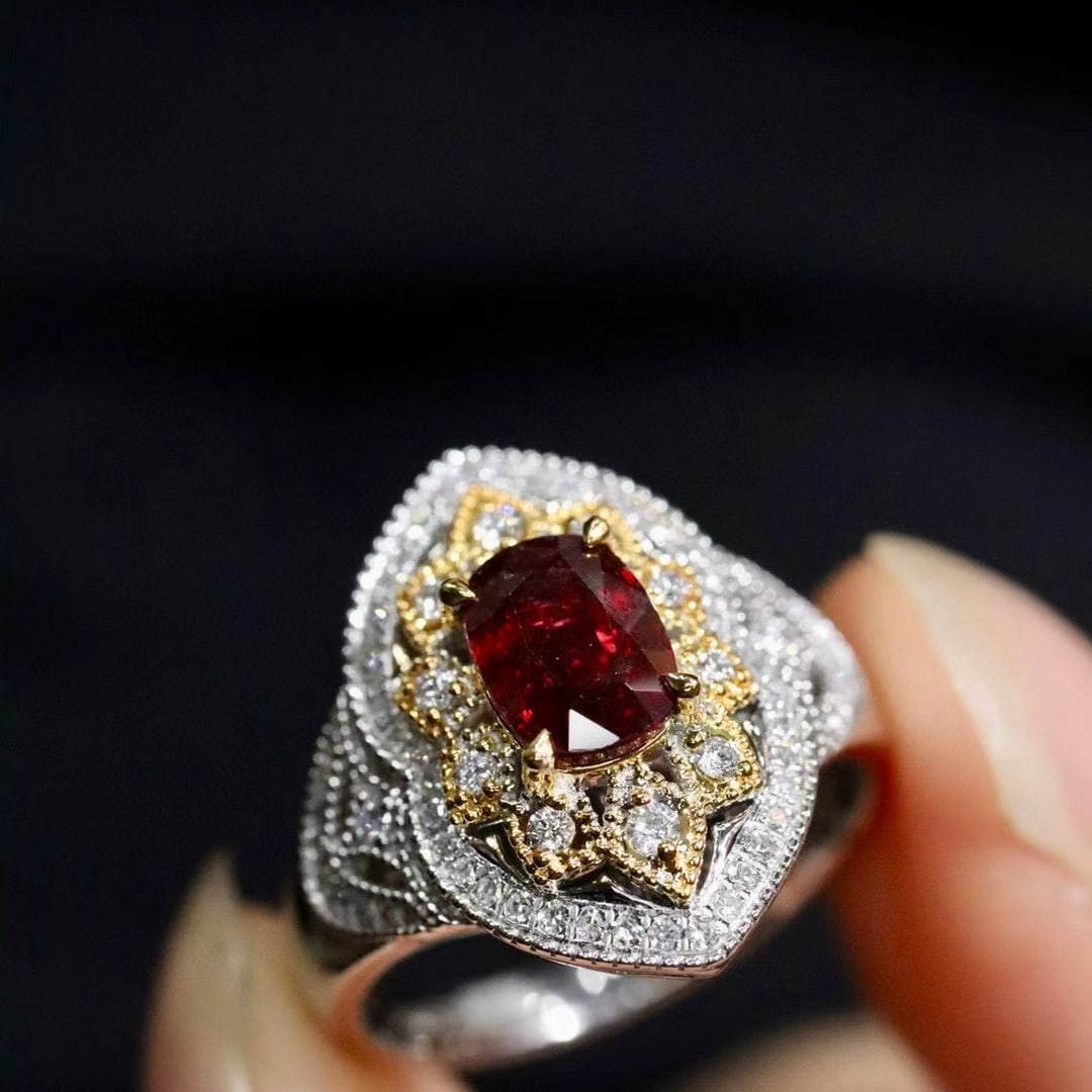 14k Gold 1.66 Ctw Natural Ruby & Diamond Ring - 3