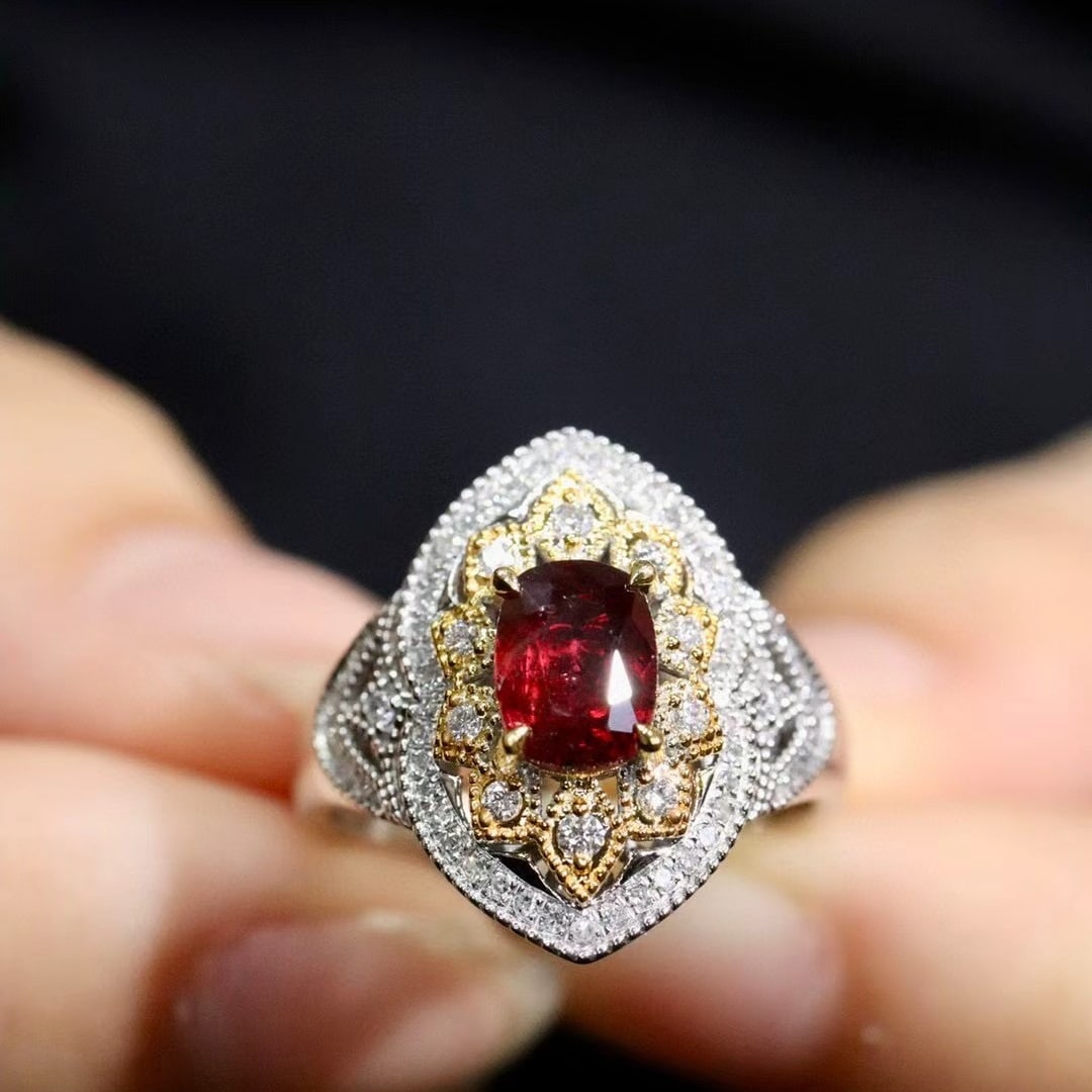 14k Gold 1.66 Ctw Natural Ruby & Diamond Ring - 4