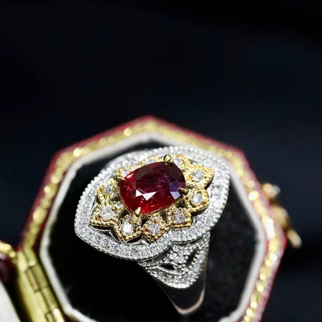 14k Gold 1.66 Ctw Natural Ruby & Diamond Ring - 5