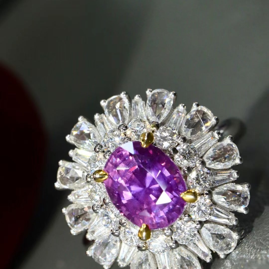 14k Gold 3.47 Ctw Natural Sapphire & Diamond Ring - 4
