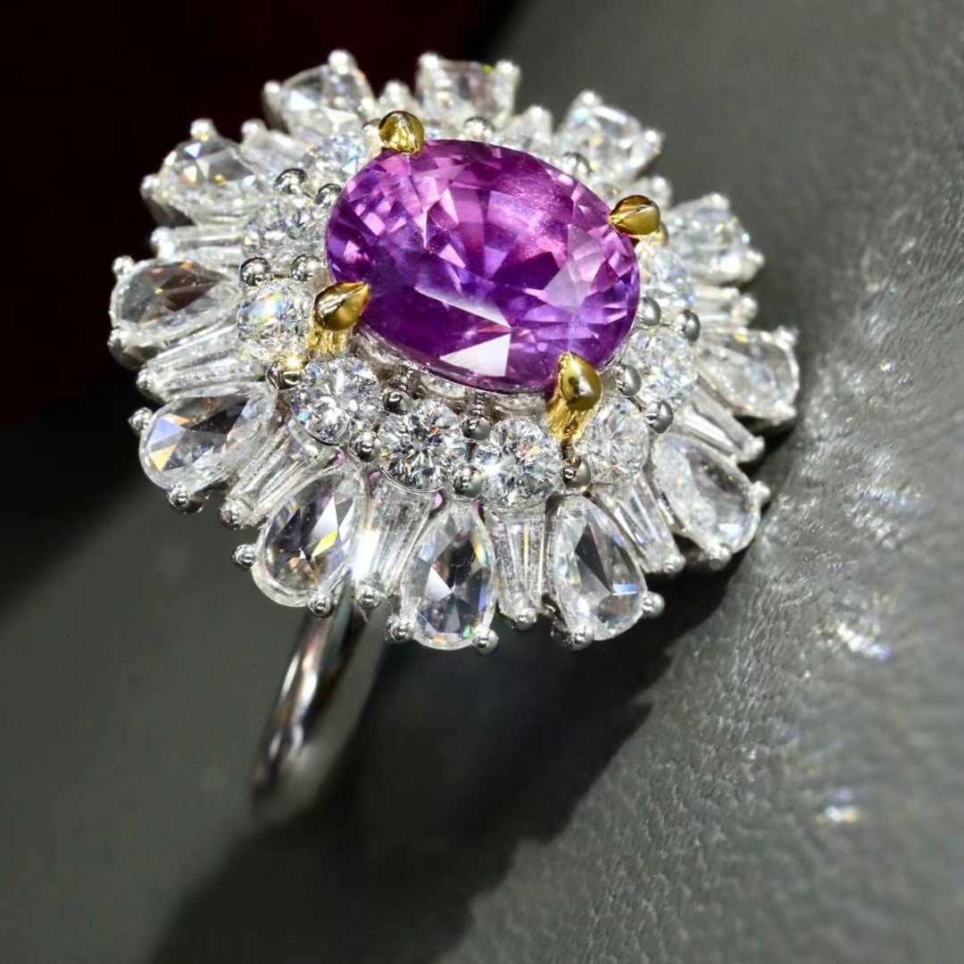 14k Gold 3.47 Ctw Natural Sapphire & Diamond Ring - 6
