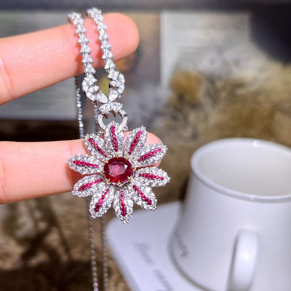 14k Gold 1.68 Ct Natural Ruby & Sapphire & Ruby Pendant( Without Chain ): Ref:230986345 // gold content:14k gold // main gemstone:ruby // shape:oval // carat weight:1. 68ct // color:pigeonblood red // treatment:natural // // adjacent gemstone 2 : sapphire // number of stone