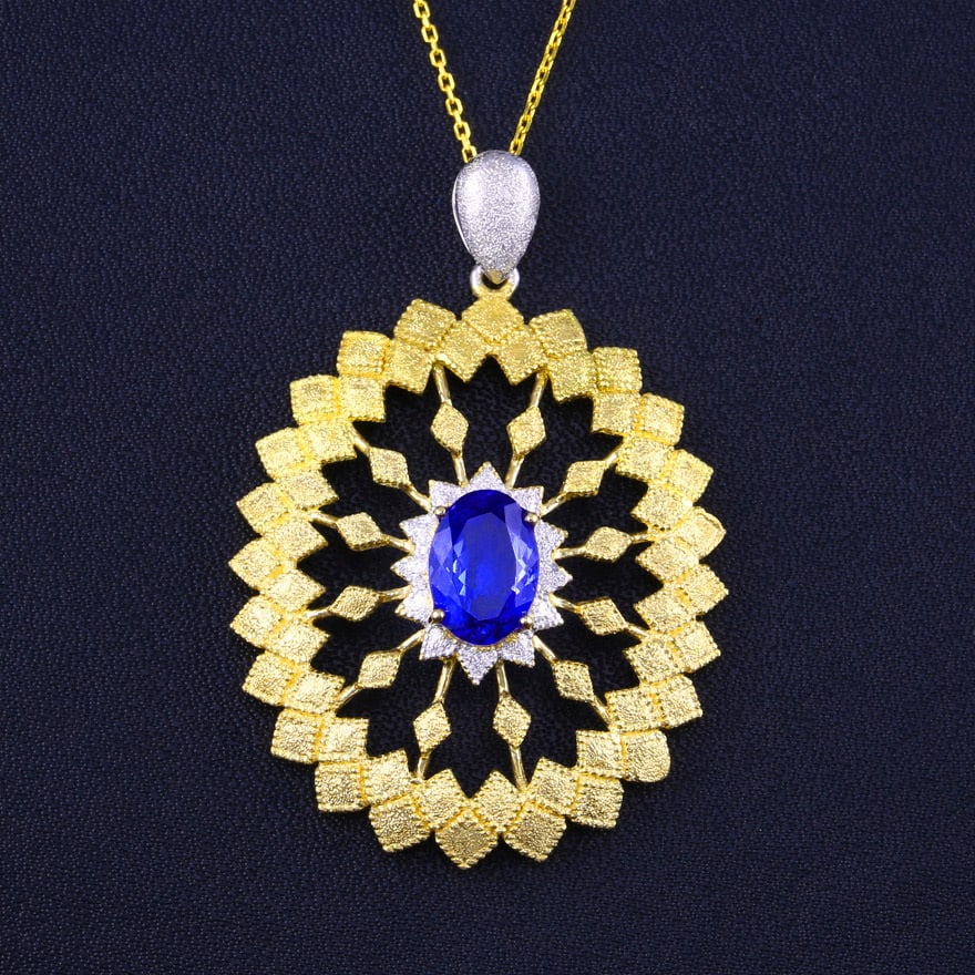 14k Gold 2.3 Ct Natural Tanzanite Pendant( Without Chain ) (1 of 3)