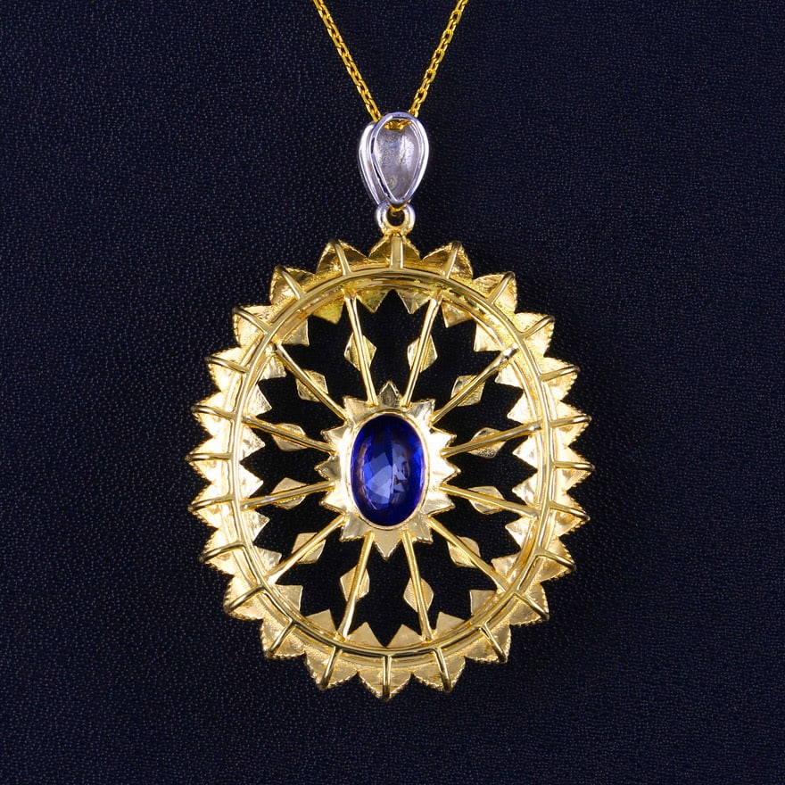 14k Gold 2.3 Ct Natural Tanzanite Pendant( Without Chain ) - 2