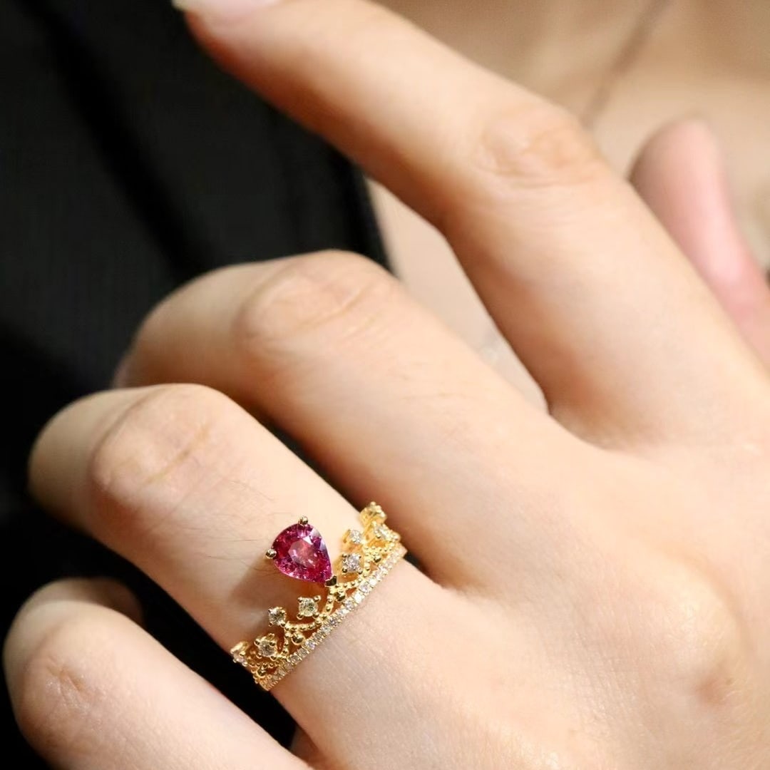 14k Gold 0.82 Ctw Natural Ruby & Diamond Ring - 2