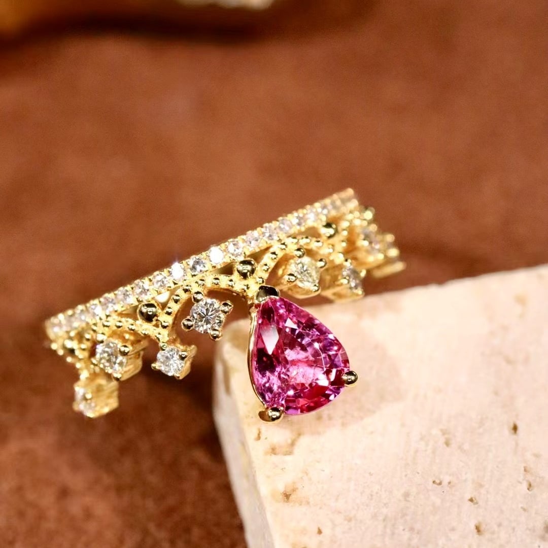 14k Gold 0.82 Ctw Natural Ruby & Diamond Ring - 5
