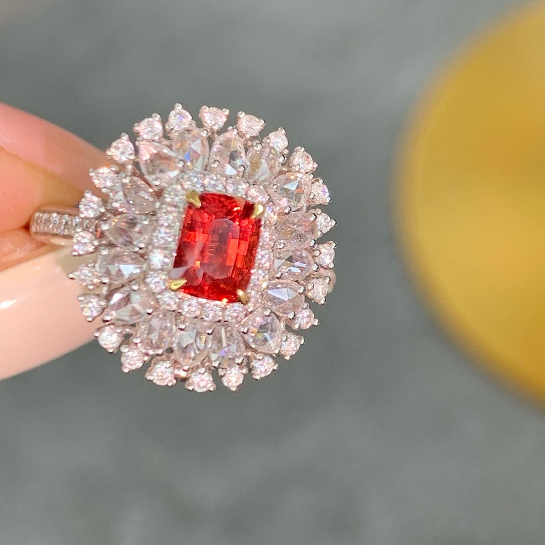 14k Gold 2.20 Ctw Natural Spinel & Diamond Ring/pendant( Without Chain ) - 3
