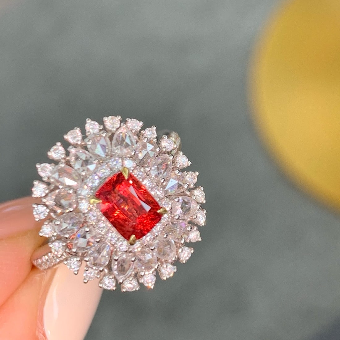 14k Gold 2.20 Ctw Natural Spinel & Diamond Ring/pendant( Without Chain ) - 6