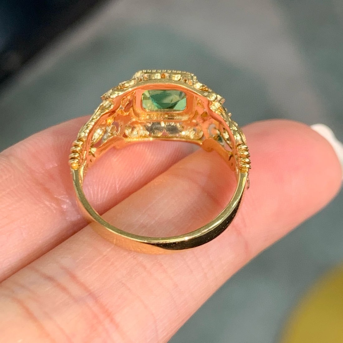 14k Gold 1.38 Ct Natural Tourmaline Ring - 5