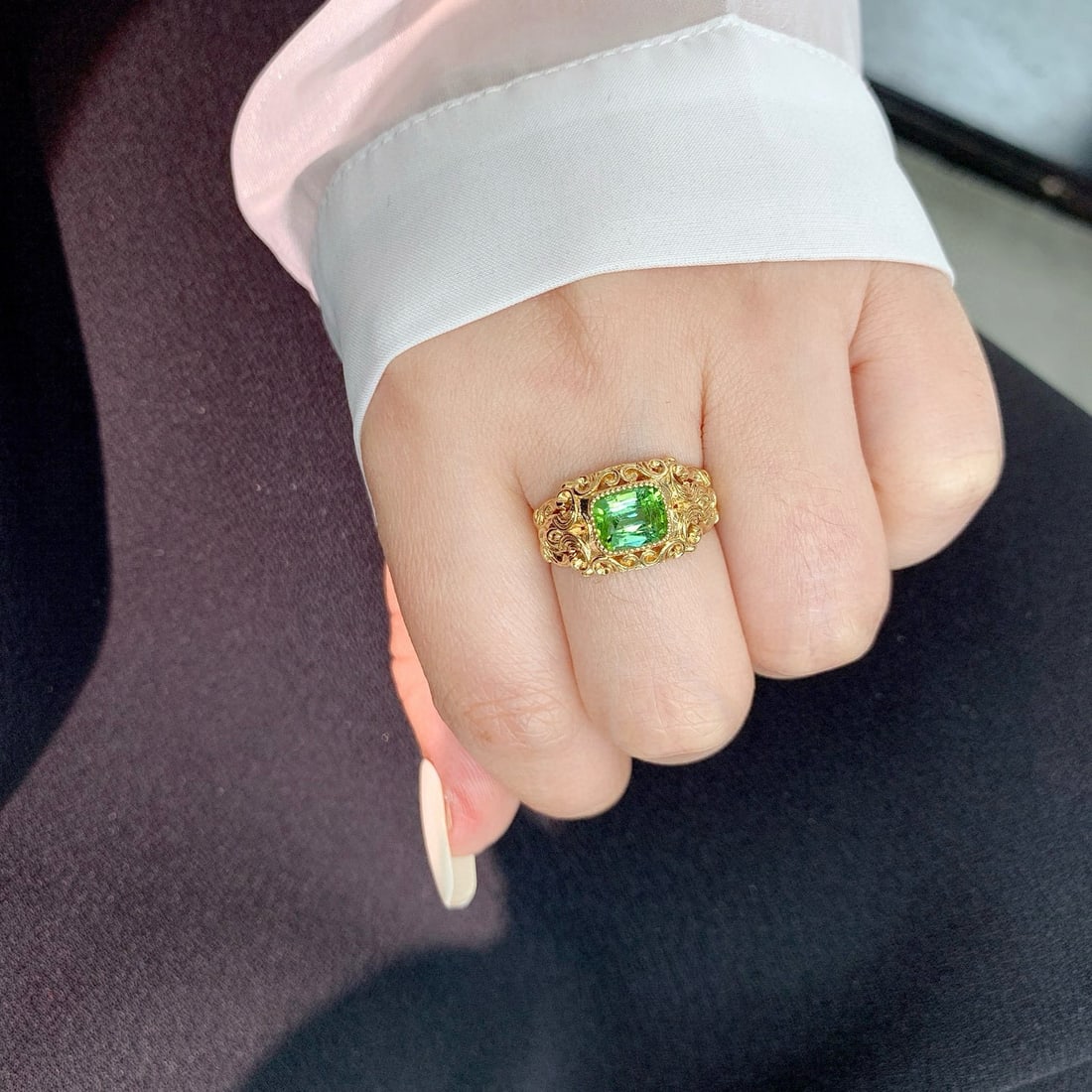 14k Gold 1.38 Ct Natural Tourmaline Ring - 6