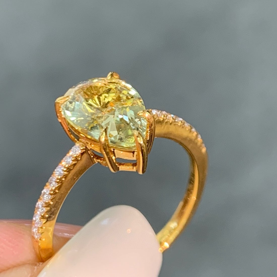 14k Gold 2.27 Ct Natural Chrysoberyl & Diamond Ring - 2