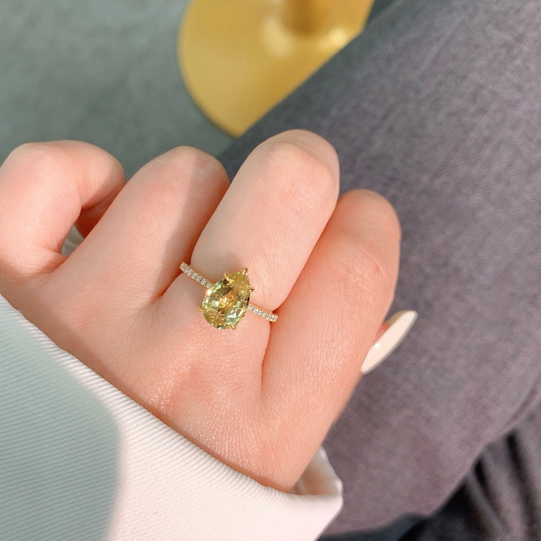 14k Gold 2.27 Ct Natural Chrysoberyl & Diamond Ring - 3