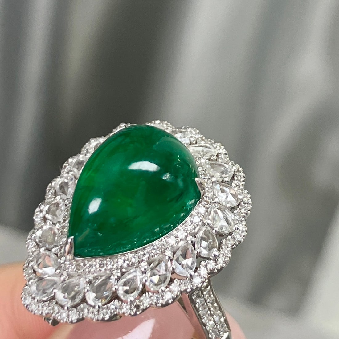 14k Gold 9.55 Ctw Vivid Green Natural Emerald & Diamond Ring/pendant( Without Chain ) - 5