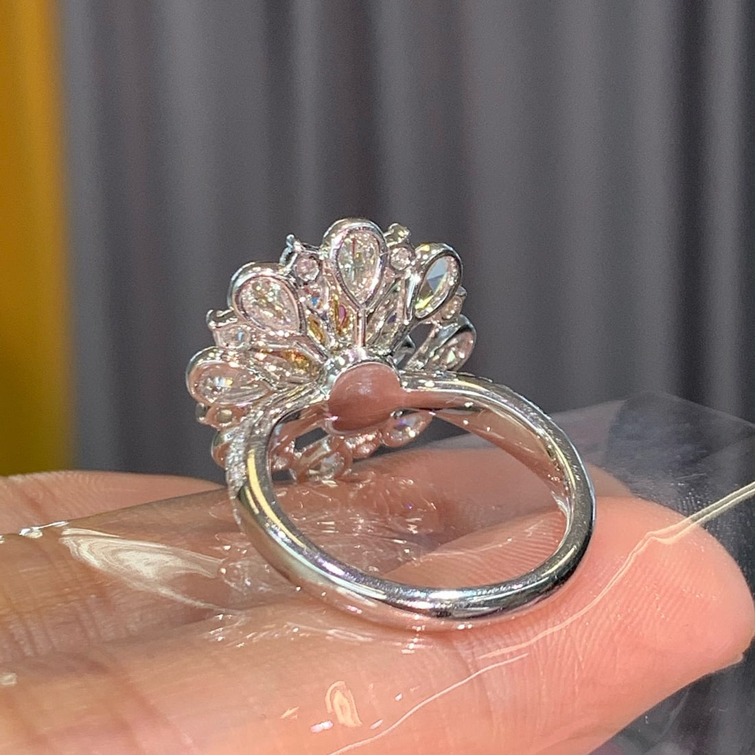 14k Gold 3.91 Ctw Natural Padparadscha Sapphire & Diamond Ring - 5