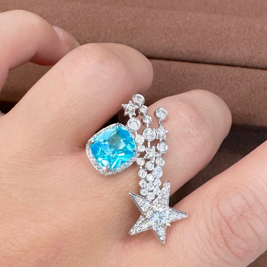 14k Gold 2.68 Ctw Natural Paraiba Tourmaline & Diamond Ring - 2