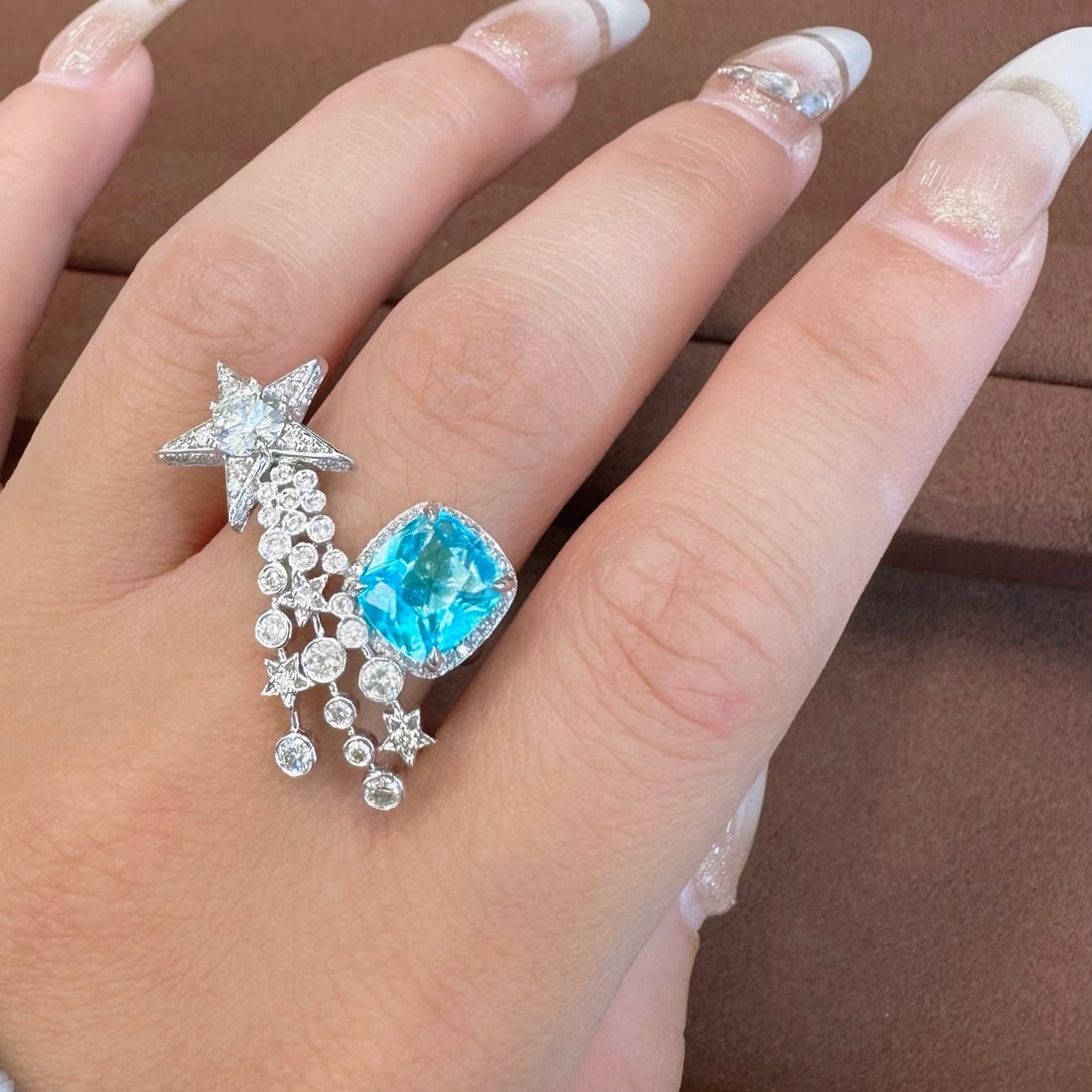 14k Gold 2.68 Ctw Natural Paraiba Tourmaline & Diamond Ring - 3