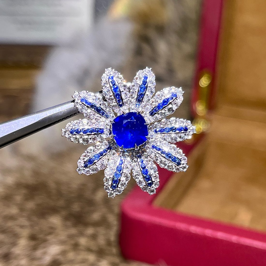 14k Gold 2.03 Ct Natural Sapphire & Sapphire & Sapphire Pendant( Without Chain ) - 5