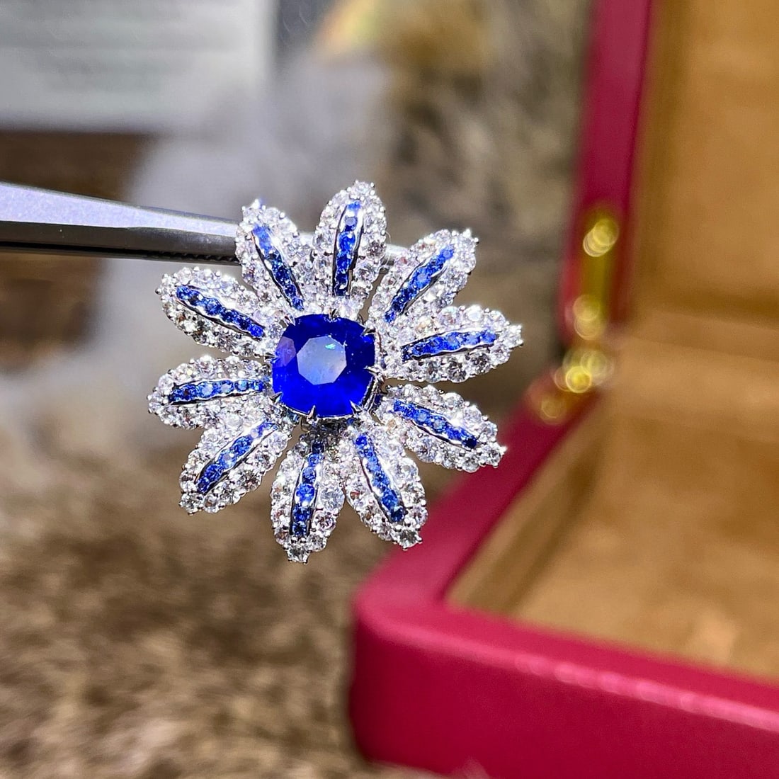 14k Gold 2.03 Ct Natural Sapphire & Sapphire & Sapphire Pendant( Without Chain ) - 6