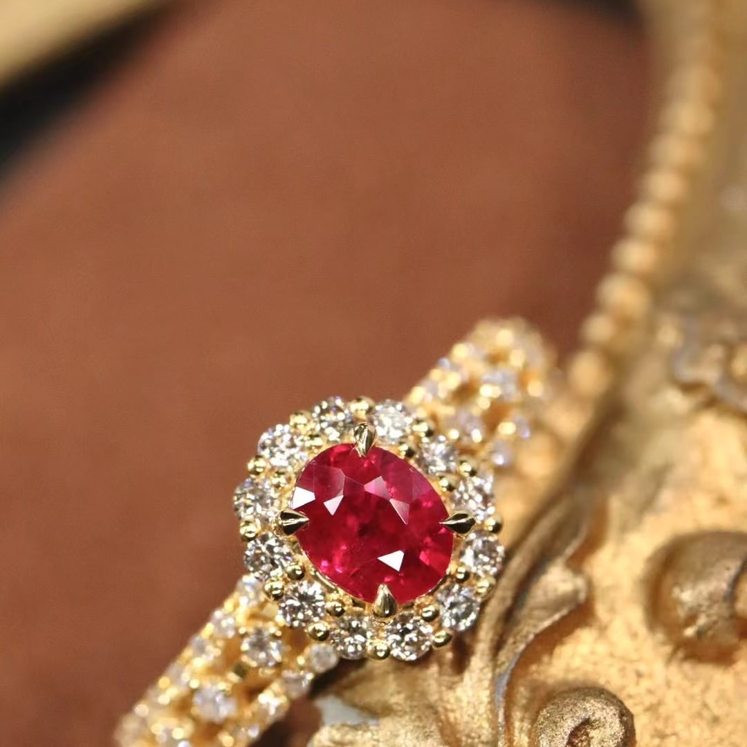 14k Gold 0.96 Ctw Natural Ruby & Diamond Ring - 3