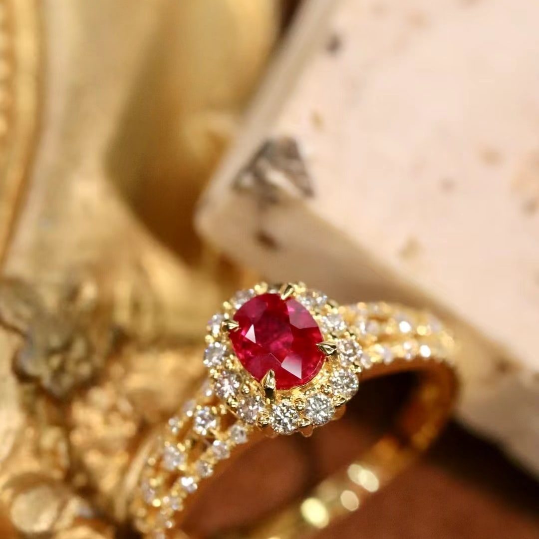 14k Gold 0.96 Ctw Natural Ruby & Diamond Ring - 4