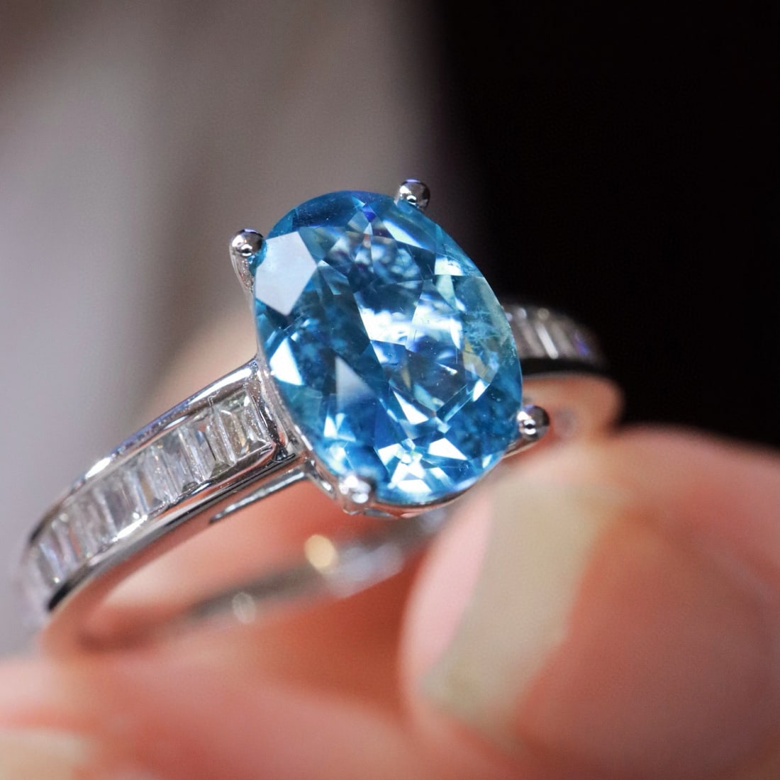 14k Gold 1.32 Ctw Natural Aquamarine & Diamond Ring - 2