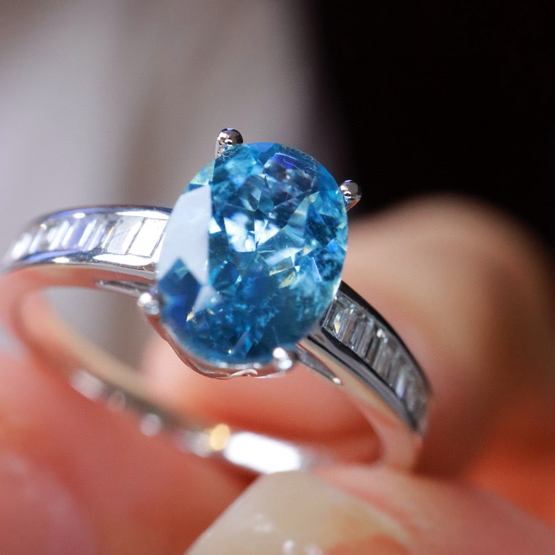 14k Gold 1.32 Ctw Natural Aquamarine & Diamond Ring - 4