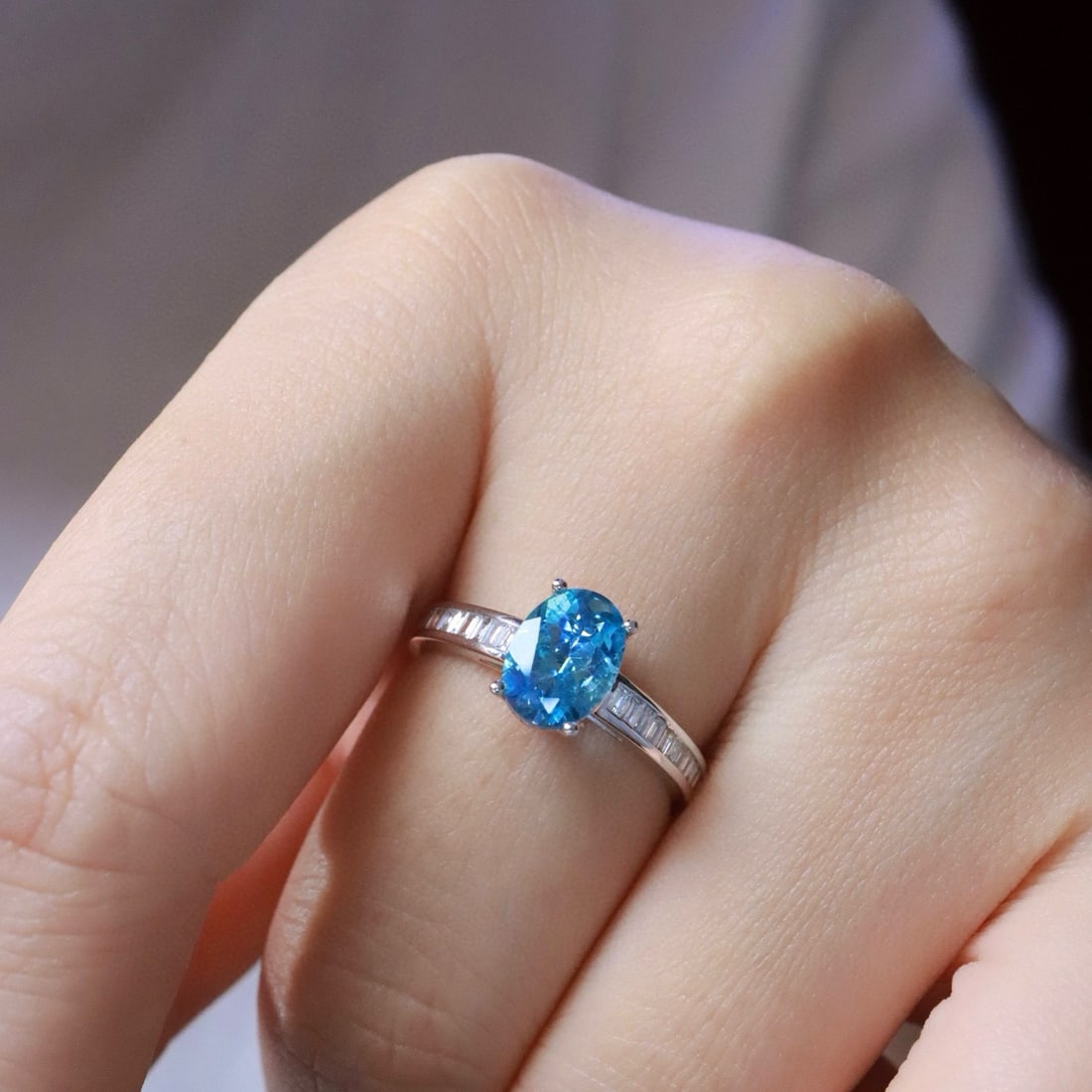 14k Gold 1.32 Ctw Natural Aquamarine & Diamond Ring - 6
