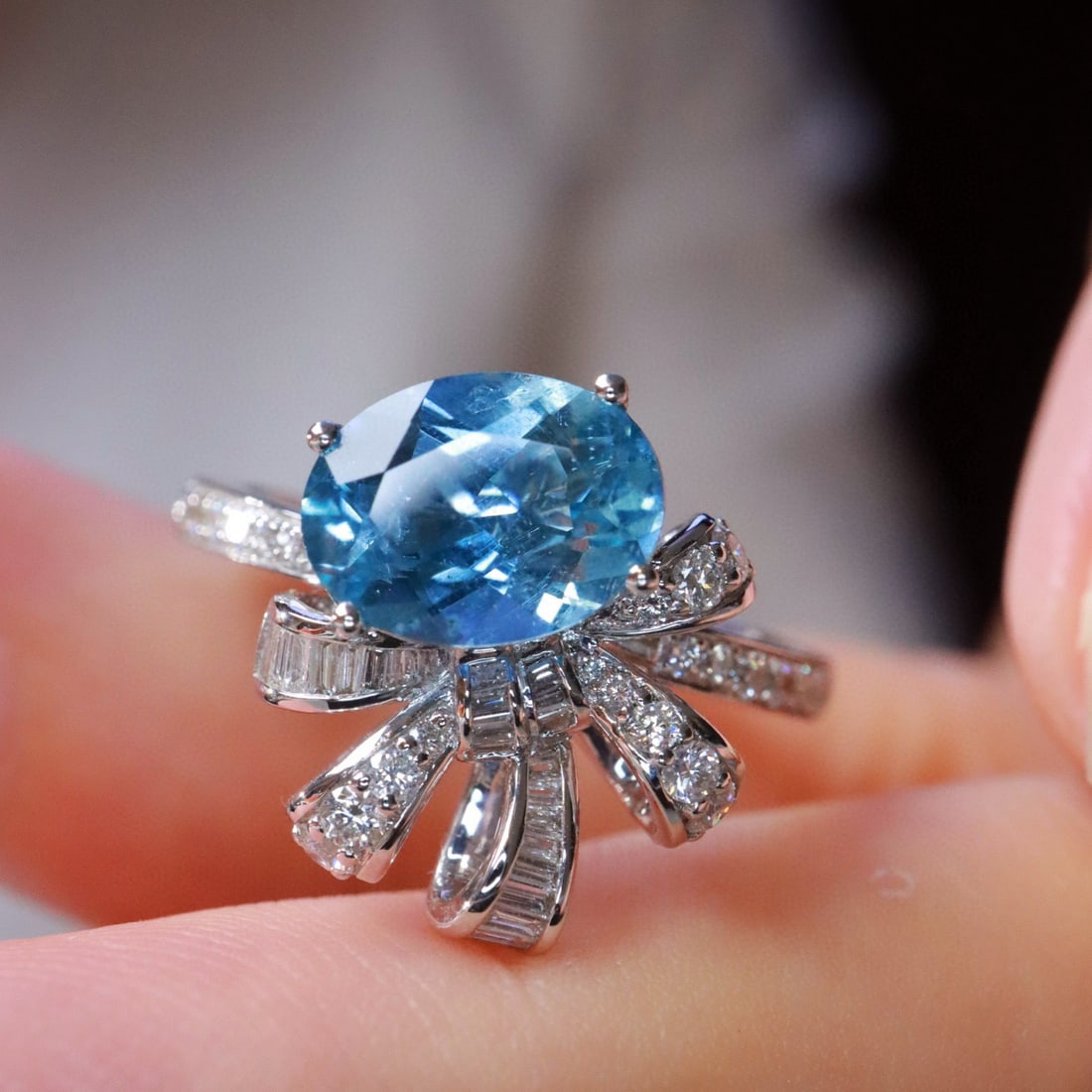 14k Gold 1.93 Ctw Natural Aquamarine & Diamond Ring - 2