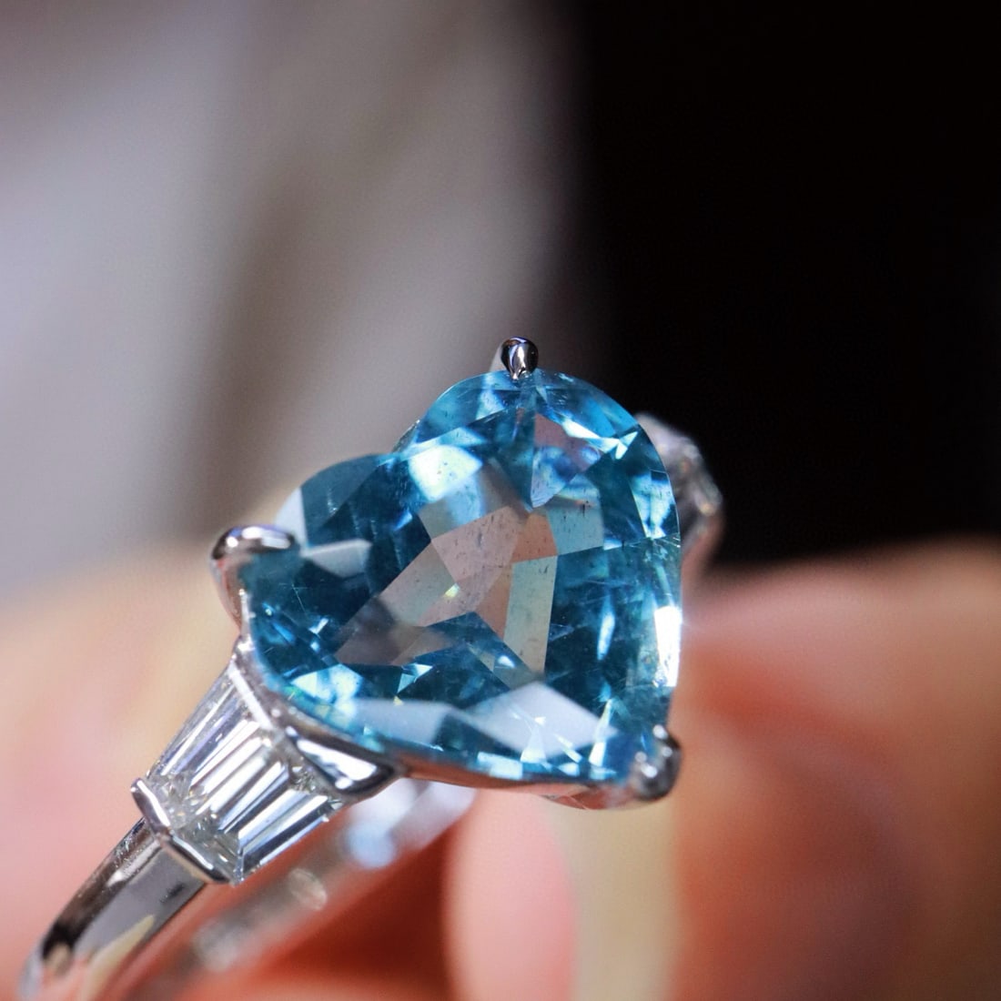 14k Gold 2.05 Ctw Natural Aquamarine & Diamond Ring - 2