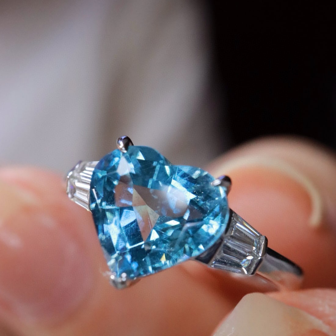 14k Gold 2.05 Ctw Natural Aquamarine & Diamond Ring - 3