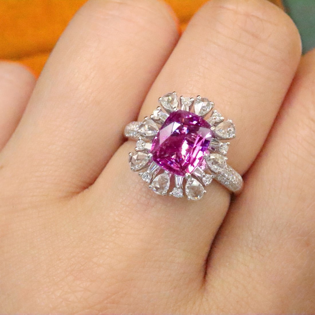 14k Gold 2.60 Ctw Natural Sapphire & Diamond Ring - 5