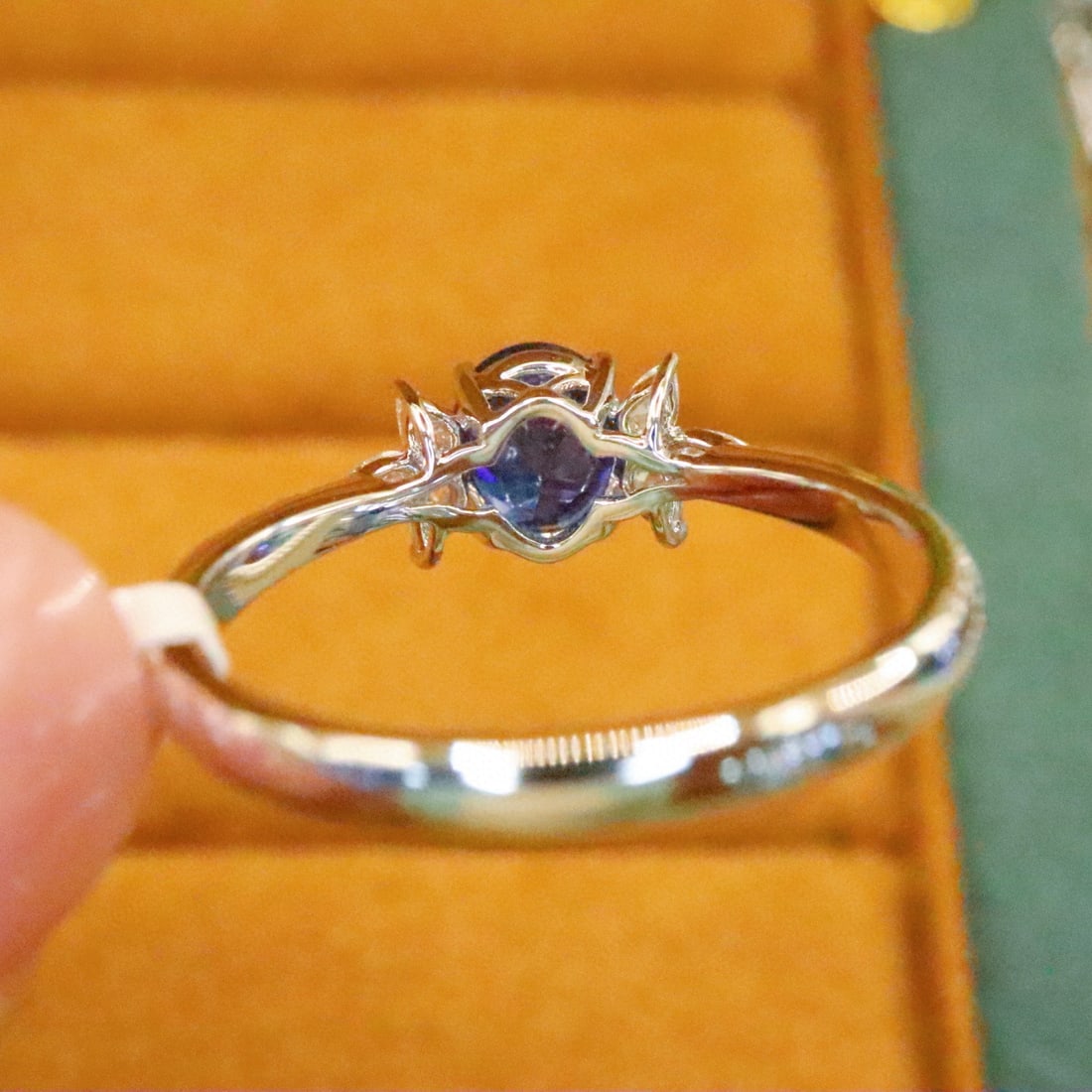 14k Gold 1.19 Ctw Natural Sapphire & Diamond Ring - 4
