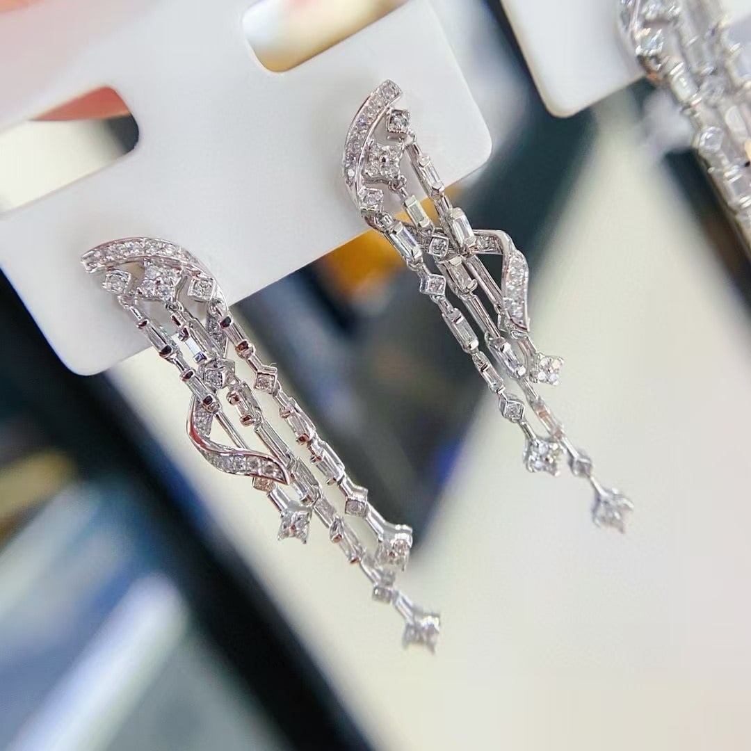 14k Gold 0.5 Ct Natural H Diamond Earrings - 4