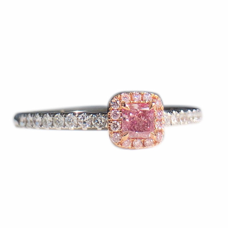 14k Gold 0.32 Ctw Natural Pink Diamond & Diamond Ring - 5