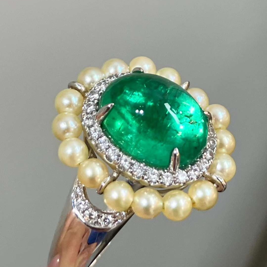 14k Gold 2.65 Ctw Vivid Green Natural Emerald & Diamond Ring - 2