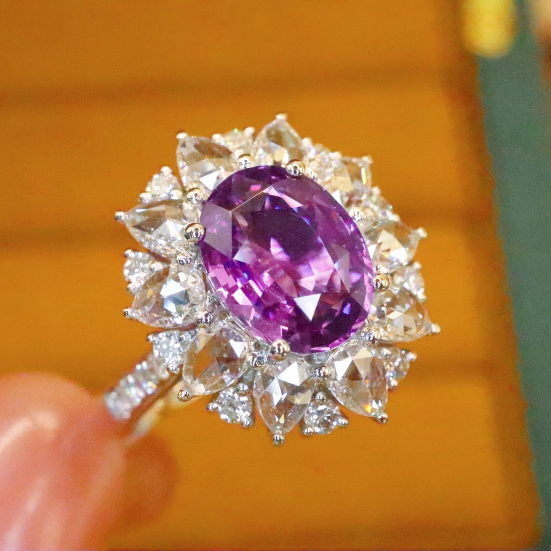 14k Gold 2.96 Ctw Natural Sapphire & Diamond Ring - 2