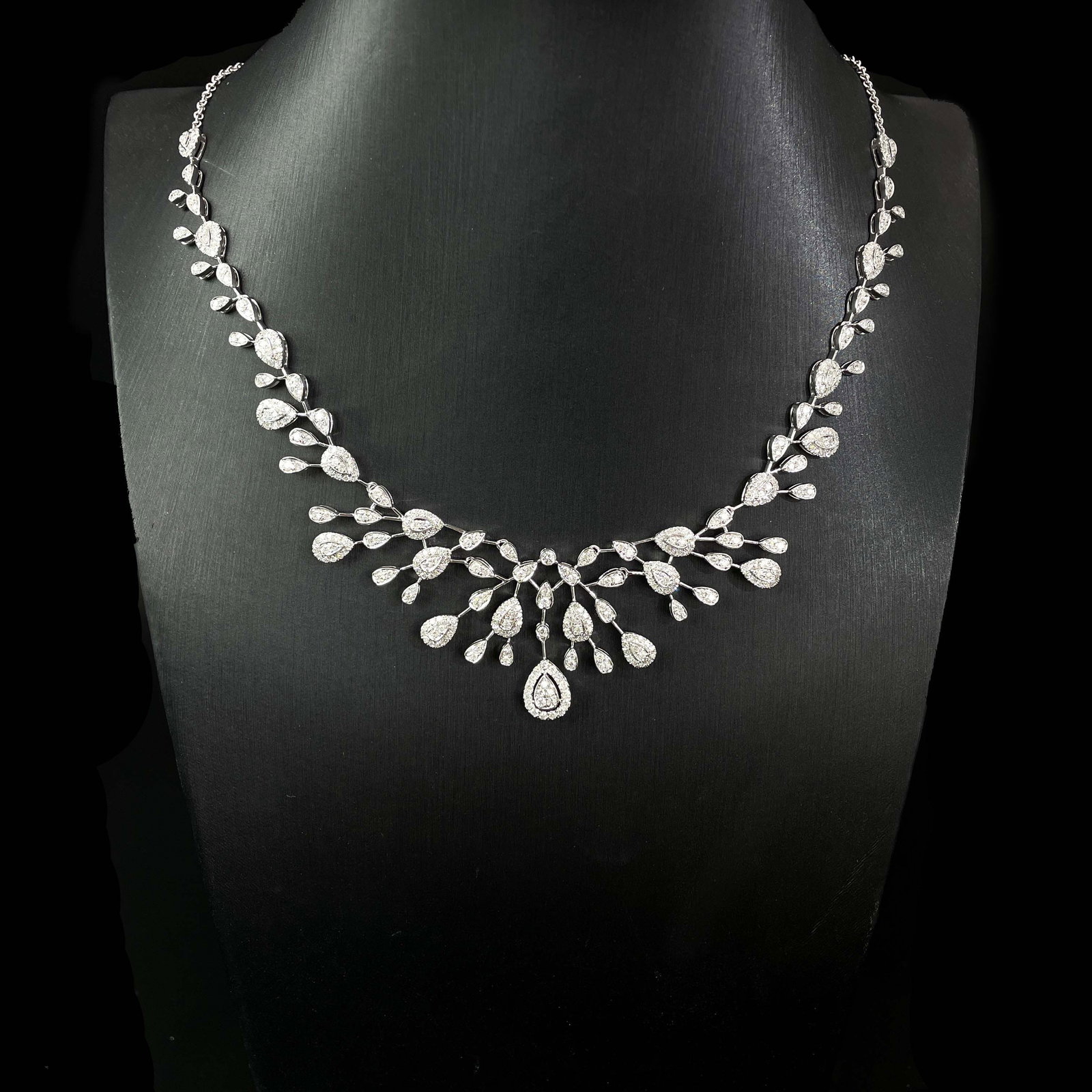 14k Gold 3.56 Ct Natural H Diamond Necklace - 5