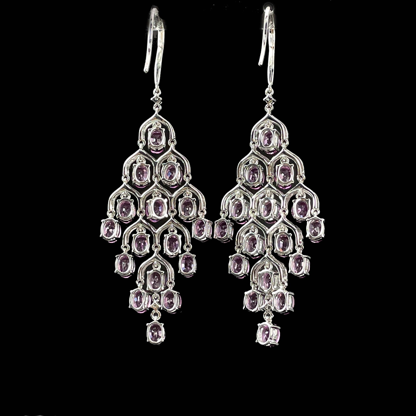 14k Gold 8.83 Ctw Natural Padparadscha Sapphire & Diamond Earrings - 6