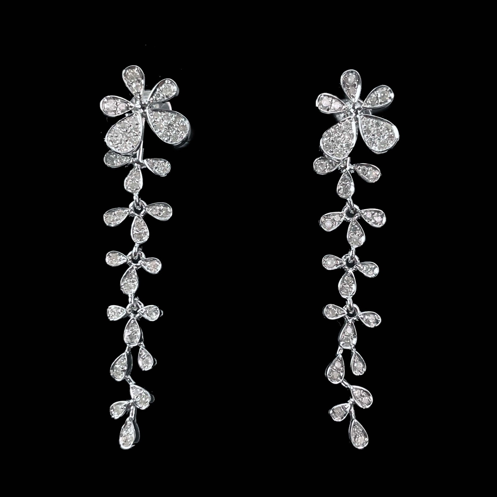 14k Gold 0.40 Ct Natural H Diamond Earrings - 4